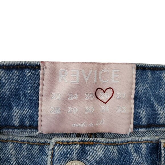 Revice Jeans Womens 26 Blue Straight Leg Distressed High‎ Rise  Button Fly - Picture 7 of 11
